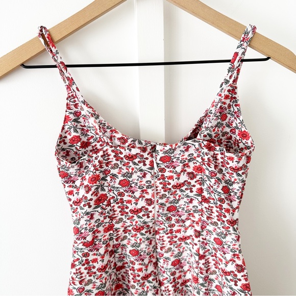 ABERCROMBIE red floral twist front mini dress - Picture 4 of 5